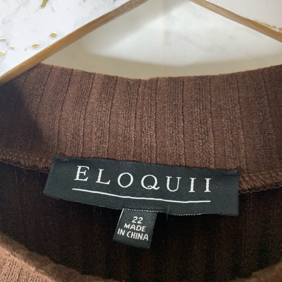 Eloquii D-Ring Belted Ribbed Midi Dress 22W - Picture 4 of 6